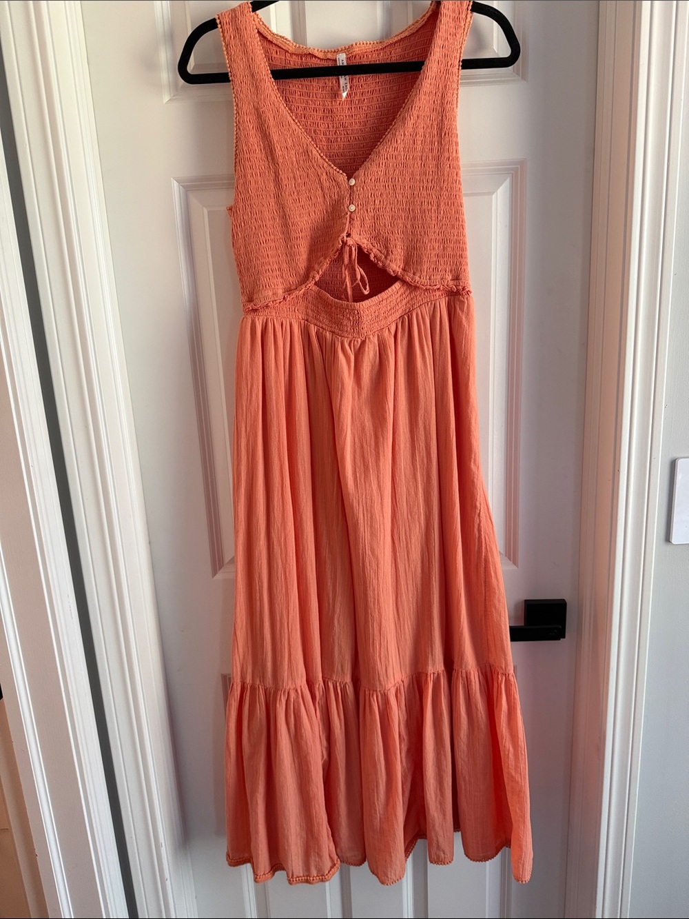 American Eagle Outfitters Coral Sleeveless Cutout Maxi Dress